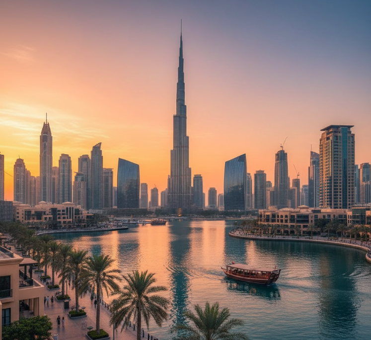 Best Places to Go in December (2025 & 2026 Guide) Dubai skyline at sunset during warm December weather