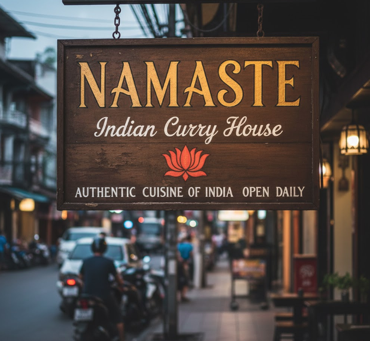 Indian Food in Thailand (2026): Where Indians Can Actually Find Real Desi Food — From Bangkok to Phuket & Even the Airports Indian restaurant street sign in Pattaya Thailand