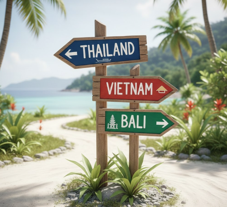 Thailand vs Vietnam vs Bali travel comparison for 2026