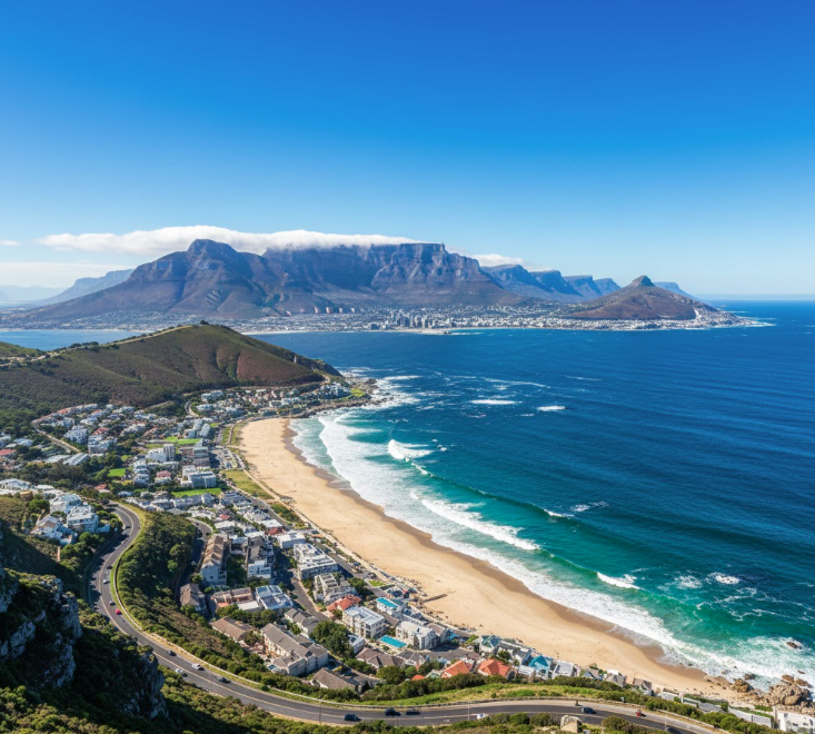 best places to travel in February in Cape Town with Table Mountain and coastal scenery