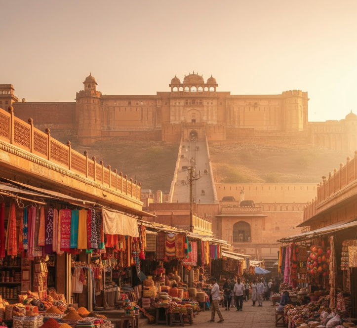 best places to travel in February in Jaipur with forts palaces and colorful bazaars
