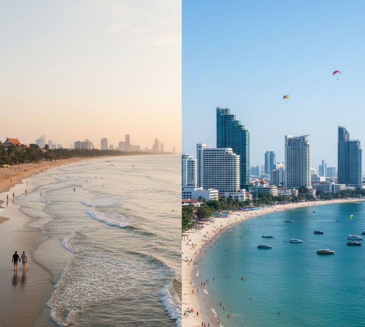 Hua Hin vs Pattaya: 17 Brutally Useful Differences (2026 Guide) Hua Hin vs Pattaya comparison table beaches nightlife cost transport