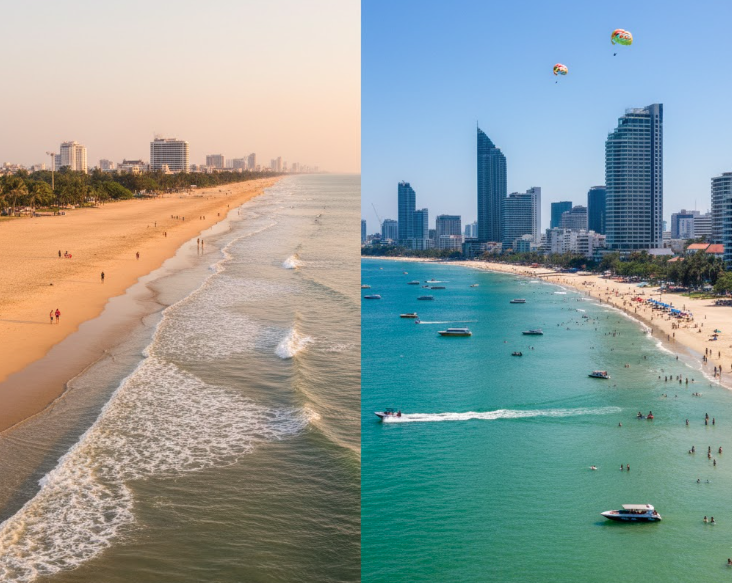Hua Hin vs Pattaya beaches and swimming conditions comparison
