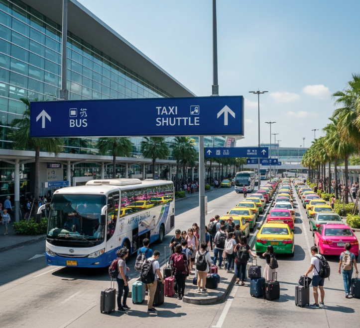 Bangkok airport to Hua Hin vs Pattaya bus shuttle taxi