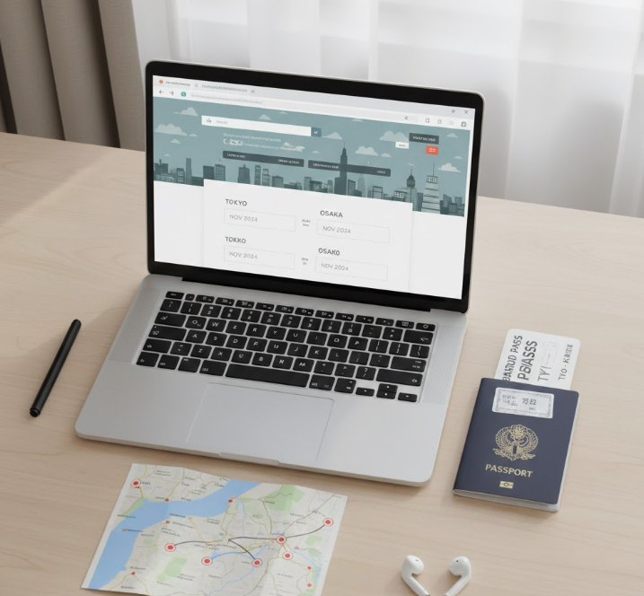 Japan Airlines free flights booking flow combining international and domestic routes