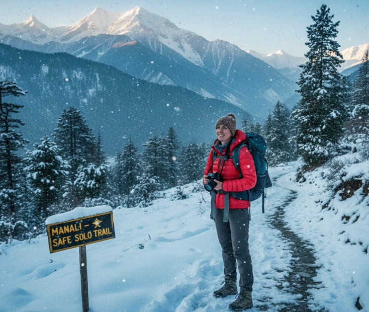 Female solo traveler exploring safe destinations in India