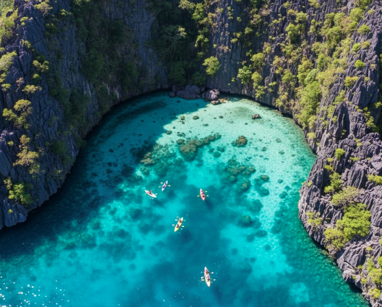 Coron vs El Nido: The Ultimate Honest Showdown (Which Is Better?)Coron vs El Nido Kayaks in El Nido lagoon surrounded by limestone cliffs