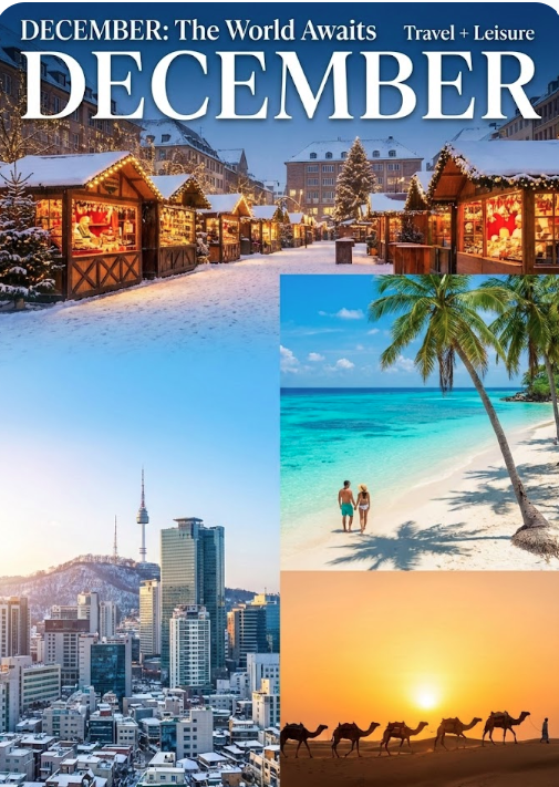 Best Places to Go in December (2025 & 2026 Guide) Collage of the best places to go in December featuring winter cities, beaches, and festive travel destinations