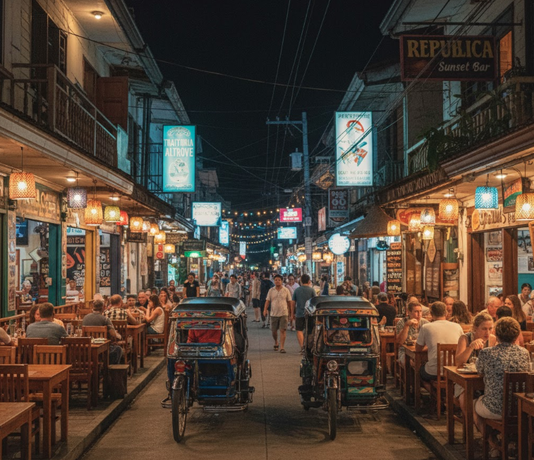 Coron vs El Nido: The Ultimate Honest Showdown (Which Is Better?)Coron vs El Nido El Nido town street with restaurants and tricycles