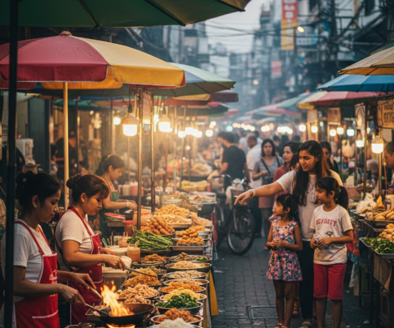 What Indians Can Eat in Thailand: The Ultimate Guide for Indian Taste Buds (2025) Indian traveller exploring Thai street food options showing what Indians can eat in Thailand.