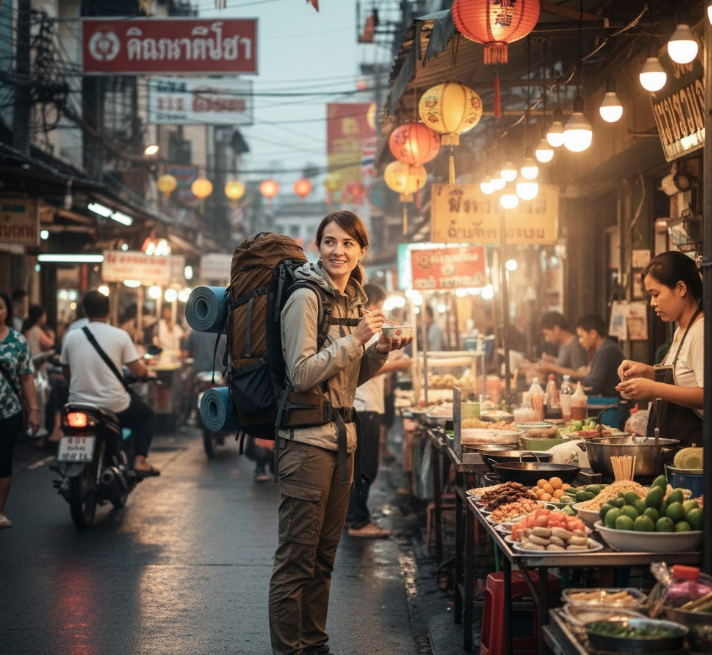 solo travel in Asia Bangkok street life