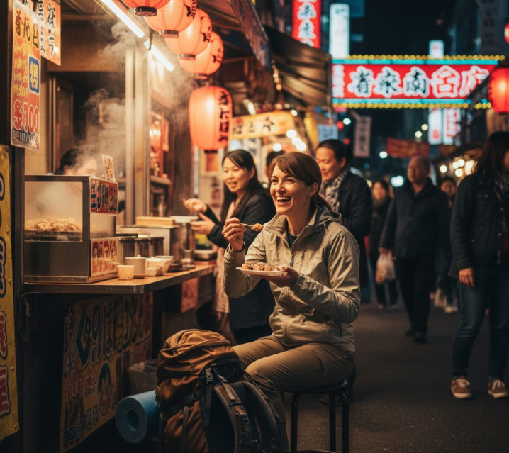 solo travel in Asia Osaka street food
