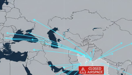 Iran airspace risk affecting westbound flights from Asia