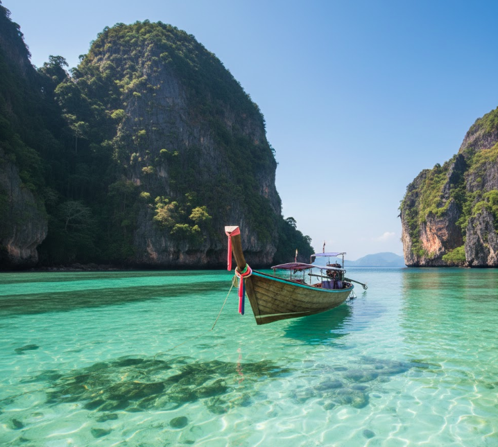 Thailand for honeymoon island scenery limestone cliffs