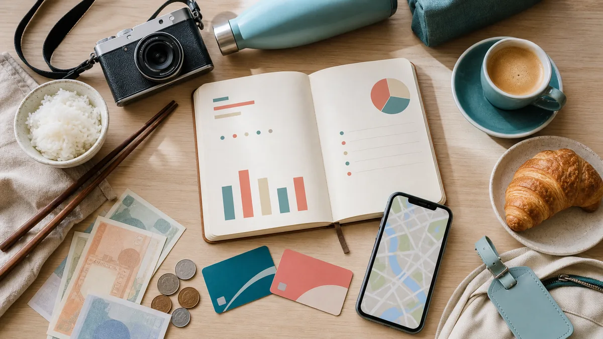 Travel budget planning for Japan and Europe with food transport and accommodation categories