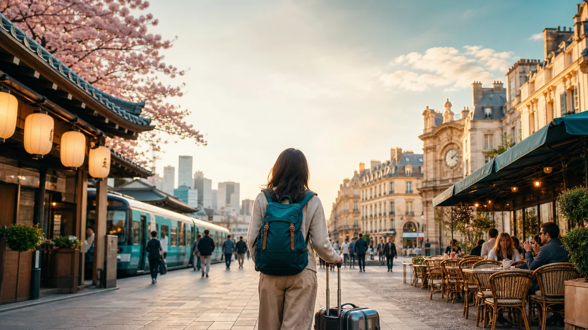 Traveler comparing a Japan and Europe trip for 2026