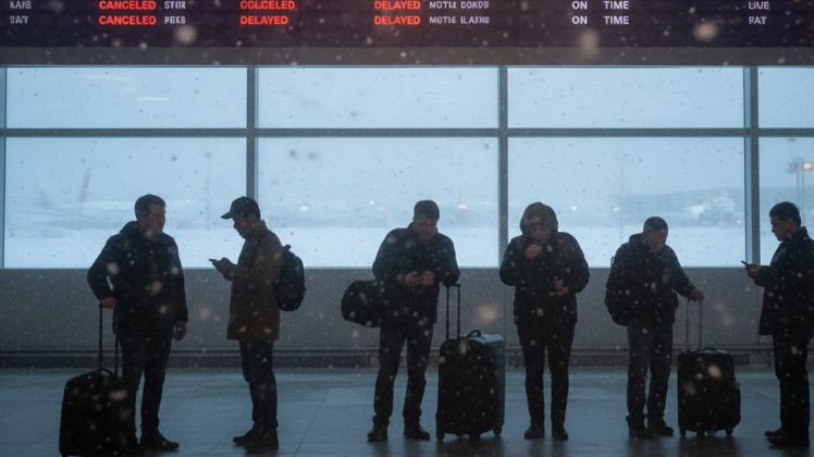 winter storm travel disruption at major hub airports