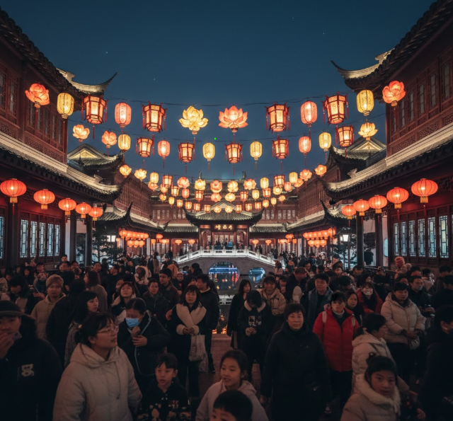 Yuyuan Lantern Festival lantern displays in Shanghai Old Town